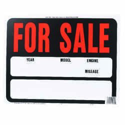 Hy-Ko English 15 in. H x 19 in. W Plastic Sign Auto for Sale