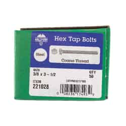HILLMAN 3/8 in. Dia. x 3-1/2 in. L Zinc Plated Steel Hex Tap Bolt 50 box