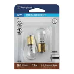 Westinghouse 12 watts S8 Incandescent Bulb 120 lumens White Speciality 2 pk