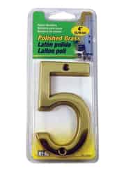 Hy-Ko 4 in. Brass 5 Nail-On Number Bronze