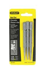 Stanley 4 in. L Nail Set Silver 3 pc. Forged Steel