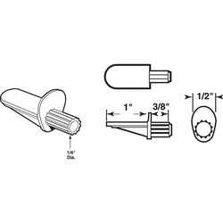 Prime-Line Clear Plastic Shelf Support Peg 1/4 inch Ga. 1.4 in. L