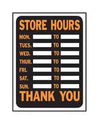 Hy-Ko Hy-Glo English Black Informational Sign 8.5 in. H x 12 in. W