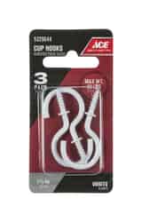 Ace Small White 1.1875 in. L 20 lb. Cup Hook 3 pk Steel