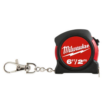 Milwaukee 6 ft. L x 1.2 in. W Pocket 1 pk Red Keychain Tape Measure