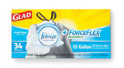 Glad ForceFlex 13 gal. Trash Bags Drawstring 34 pk