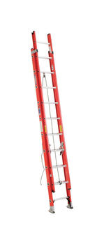 Werner 20 ft. H x 19 in. W Fiberglass Extension Ladder Type IA 300 lb.