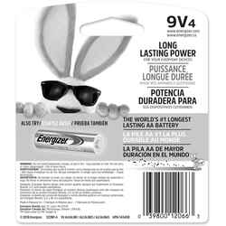 Energizer MAX 9-Volt Alkaline Batteries 4 pk Carded