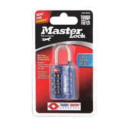 Master Lock 5/8 in. W x 1-3/16 in. L x 1-5/32 in. H Steel 4-Dial Combination Luggage Lock 1 each