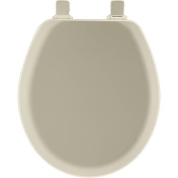 Mayfair Never Loosens Round Bone Molded Wood Toilet Seat