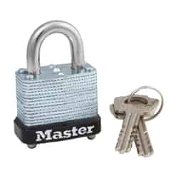 Master Lock 1-1/16 in. H X 1-1/8 in. W Laminated Steel Warded Locking Padlock 1 pk