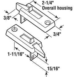 Prime-Line White Plastic Window Tilt Latch 3/4 in. W X 2-1/4 in. L For Better Bilt Brand Windows