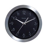 Westclox 9 in. L x 9 in. W Analog Wall Clock Metal Black Indoor