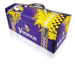 Sainty International 16.25 in. Steel Minnesota Vikings Art Deco Tool Box 7.1 in. W x 7.75 in. H