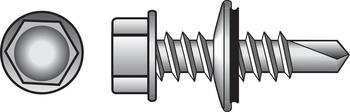 HILLMAN 3/4 in. L x 12-14 Hex Zinc-Plated Steel Self- Drilling Screws 100 per box Hex Washer