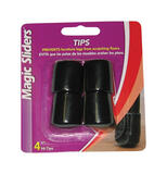 Magic Sliders Vinyl Leg Tip Black Round 1 in. W 4 pk Self Adhesive