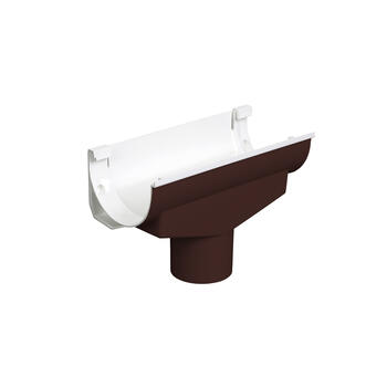 Plastmo Classic 2.5 in. W Brown Vinyl Half Round Gutter Drop Outlet