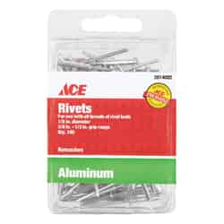 Ace Aluminum Rivets Silver 100 pk