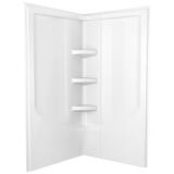 Delta Direct-to-Stud 73-7/8 in. H x 39 in. W x 39 in. L White Corner Wall Set Acrylic Reversibl