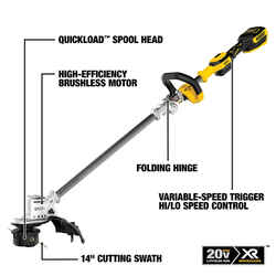 DeWalt 20V MAX 14 in. 20 V Battery String Trimmer Kit (Battery & Charger)