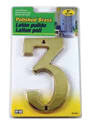 Hy-Ko 5 in. Brass 3 Number Nail-On Gold