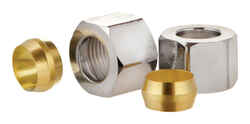 Ace  3/8 in. Dia. Polished Chrome  Compression Nut With Rings  2 pk 