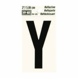 Hy-Ko 2 in. Vinyl Black Reflective Letter Self-Adhesive Y