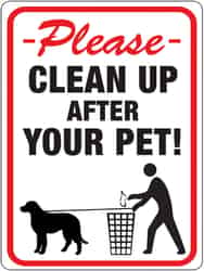 Hy-Ko English 12 in. H x 9 in. W Sign Clean Up After Your Pet Plastic