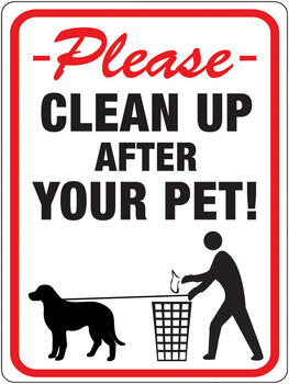 Hy-Ko English 12 in. H x 9 in. W Sign Clean Up After Your Pet Plastic