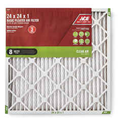 Ace 24 in. W X 24 in. H X 1 in. D Cotton 8 MERV Pleated Air Filter