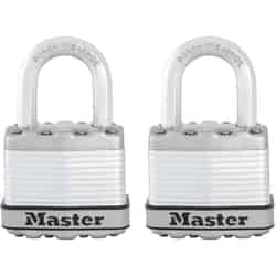 Master Lock 1-3/4 in. W Stainless Steel Ball Bearing Locking Laminated Padlock 2 pk Keyed Alike