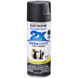 Rust-Oleum Painter's Touch Ultra Cover Flat Spray Paint Black 12 oz.