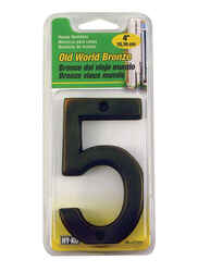 Hy-Ko 4 in. Metal Bronze 5 Number Nail-On