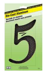 Hy-Ko 4-1/2 in. Aluminum 5 Number Black Nail-On