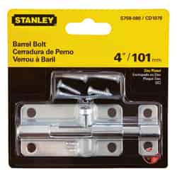 Stanley Hardware 4 in. L Zinc-Plated Steel 1 pk Barrel Bolt
