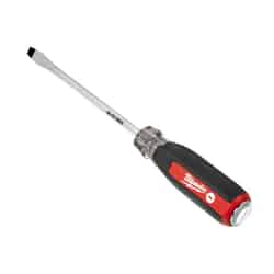 Milwaukee 6 in. Slotted 5/16 in. Cushion Grip Demolition Screwdriver Chrome-Plated Steel Red 1