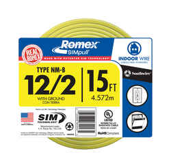 Southwire 15 ft. Solid Romex Type NM-B WG Non-Metallic Wire 12/2
