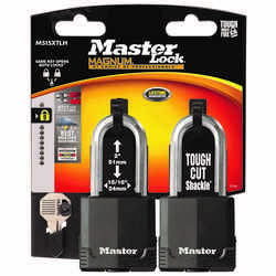 Master Lock 2 in. H x 1-5/16 in. W x 2 in. L Vinyl Covered Steel Padlock Ball Bearing Locking Ke