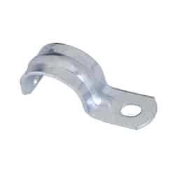 Gampak 1-1/4 in. Dia. Stamped Steel and Zinc Plated One Hole Strap 1 pk