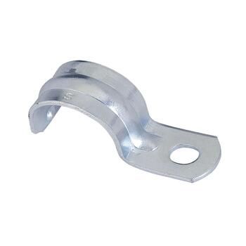 Gampak 1-1/4 in. Dia. Stamped Steel and Zinc Plated One Hole Strap 1 pk