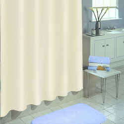 Excell 70 in. H x 71 in. W Ivory Solid Shower Curtain