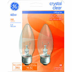 GE Lighting 40 watts B13 Incandescent Bulb 380 lumens White Decorative 2 pk