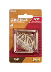 Ace 1-1/2 in. H x 2.75 in. W x 1-1/2 in. D Brass Corner Brace Inside