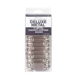 Excell Brushed Nickel Metal Deluxe Shower Curtain Rings 12 pk Brushed Nickel