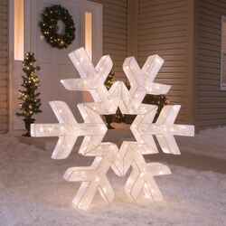 Celebrations LED Snowflake Yard Art White Fabric 1 pc.
