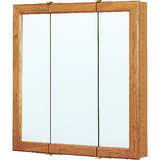 Continental Cabinets 24 in. W x 4-1/4 in. D x 24 in. H Rectangle Tri-View Medicine Oak