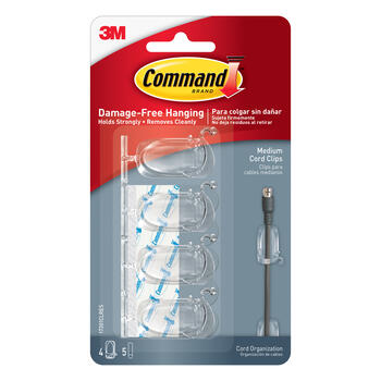 3M Command Medium Plastic Clip 4 pk 1-1/4 in. L