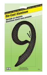 Hy-Ko 4-1/2 in. Aluminum 9 Number Nail-On Black