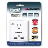 Monster Cable Just Power It Up 1080 J 1 outlets Surge Tap