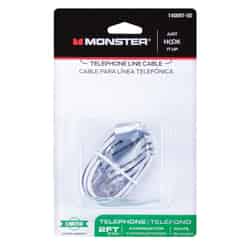 Monster Cable 2 ft. L White Modular Telephone Line Cable